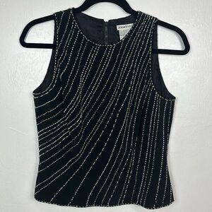 Zola Evening Vintage Black Beaded Sleeveless Top Size 6